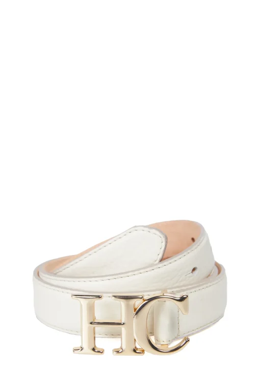 Holland Cooper Atelier Slim Logo Belt Off White Hot