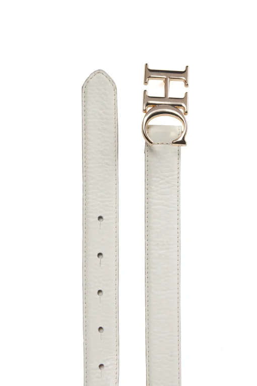Holland Cooper Atelier Slim Logo Belt Off White Hot