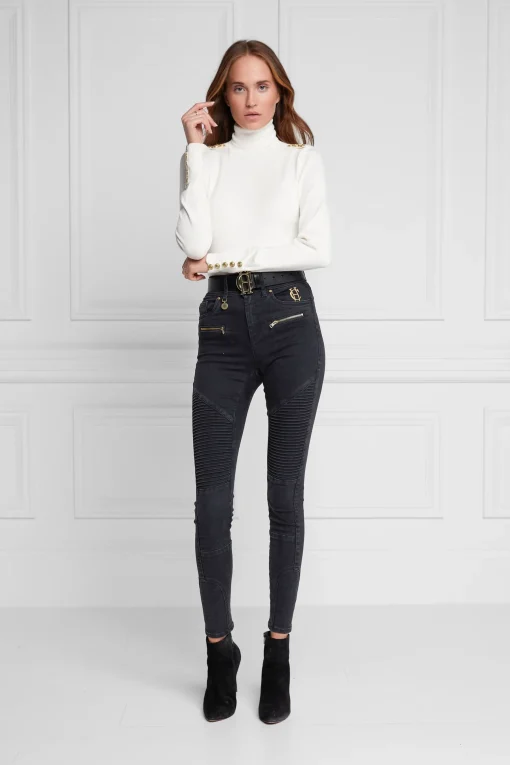 Holland Cooper Biker Jean Washed Black Hot