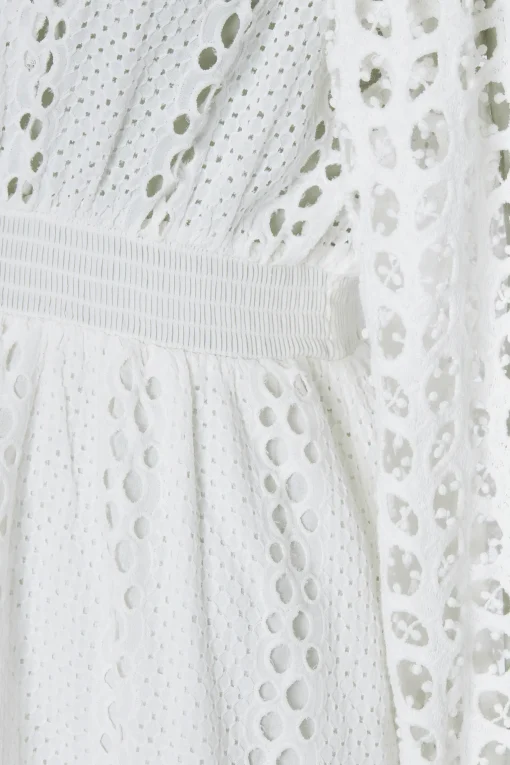 Holland Cooper Broderie Lace V-Neck Midi Dress Clearance