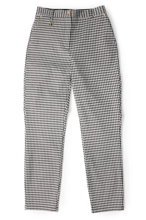 Holland Cooper Charlton Trousers Houndstooth Gold Sale