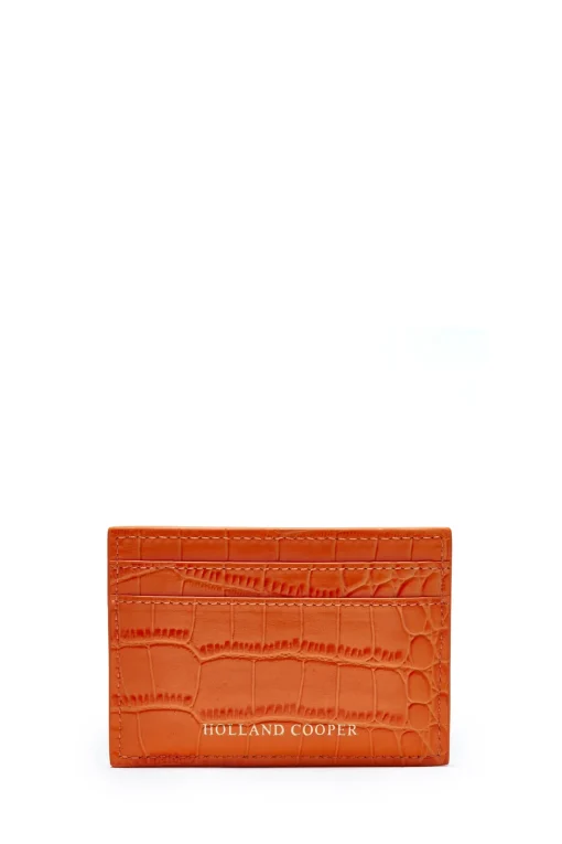 Holland Cooper Chelsea Card Holder Orange Croc Discount