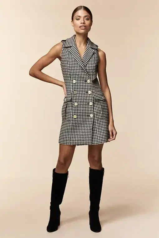 Holland Cooper Chelsea Dress Houndstooth Discount