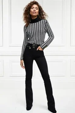 Holland Cooper Classic Roll Neck Knit Houndstooth Sale