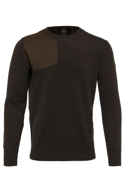 Holland Cooper Country Crew Neck Knit Chocolate Clearance