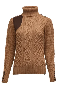 Holland Cooper Country Roll Neck Knit Caramel New