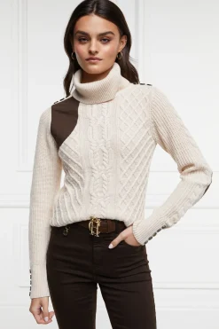 Holland Cooper Country Roll Neck Knit Oatmeal Discount
