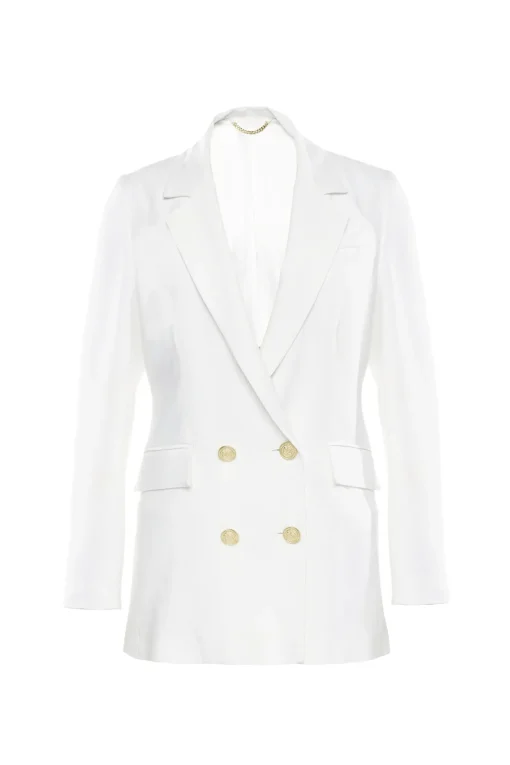 Holland Cooper Double Breasted Blazer Oyster Linen Online