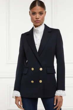Holland Cooper Double Breasted Blazer Navy Twill Sale