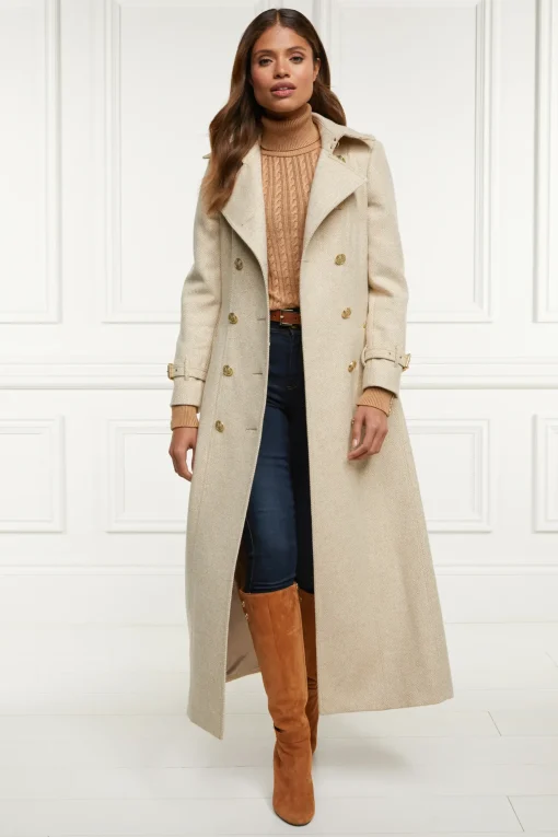 Holland Cooper Full Length Marlborough Trench Coat Biscuit Clearance