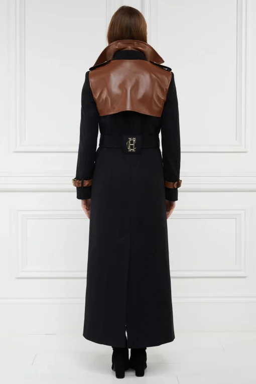 Holland Cooper Full Length Marlborough Trench Coat Soft Black Tan Online
