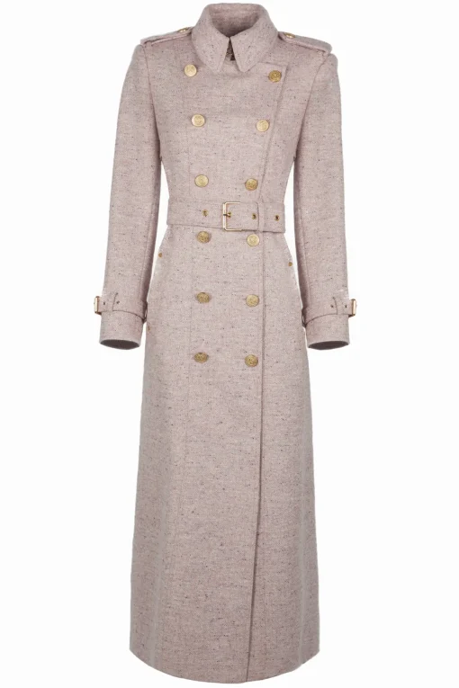 Holland Cooper Full Length Marlborough Trench Coat Anniversary Pink Discount