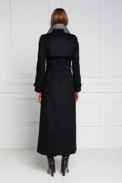 Holland Cooper Full Length Marlborough Trench Coat Soft Black New