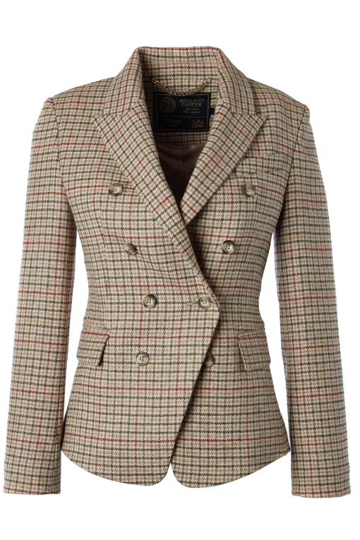 Holland Cooper Heritage Knightsbridge Blazer Charlton Tweed Horn Button Best