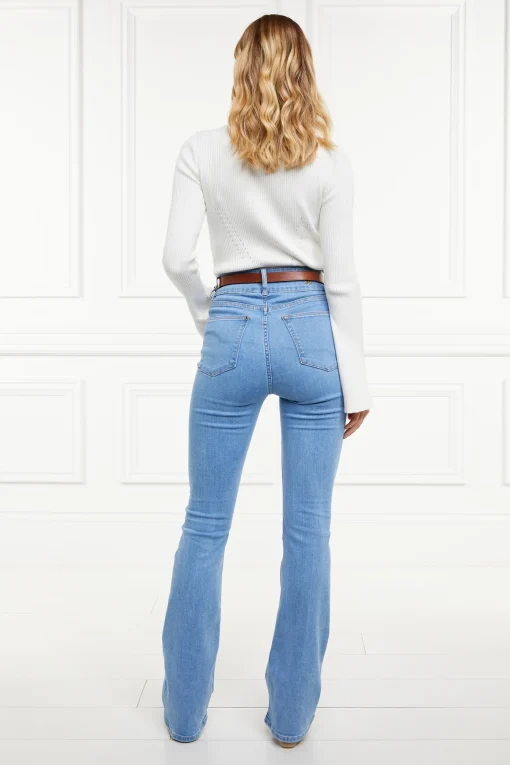 Holland Cooper High Rise Flared Jean Light Denim Online