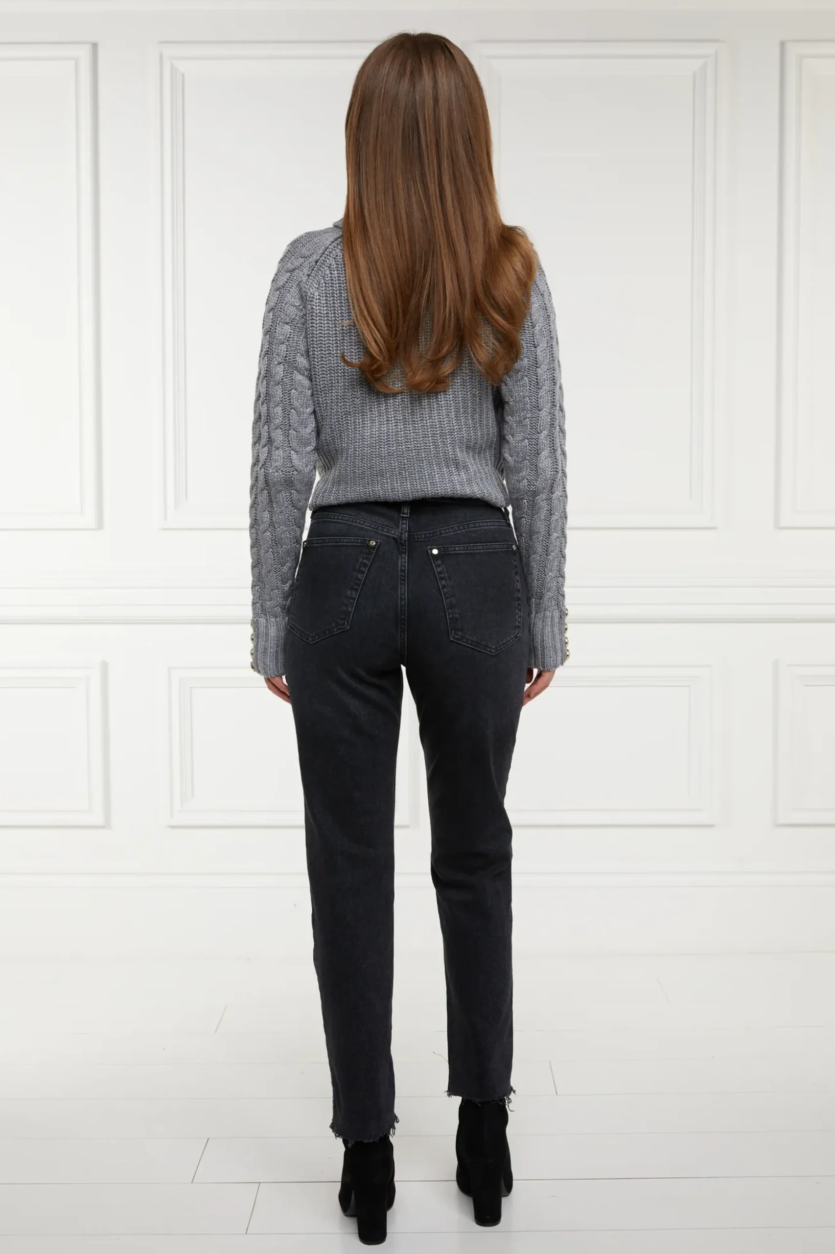 Holland Cooper High Rise Slim Jean Washed Black Sale