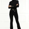 Holland Cooper High Rise Velvet Flare Black Hot