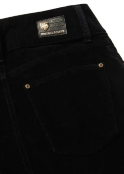 Holland Cooper High Rise Velvet Flare Black Hot