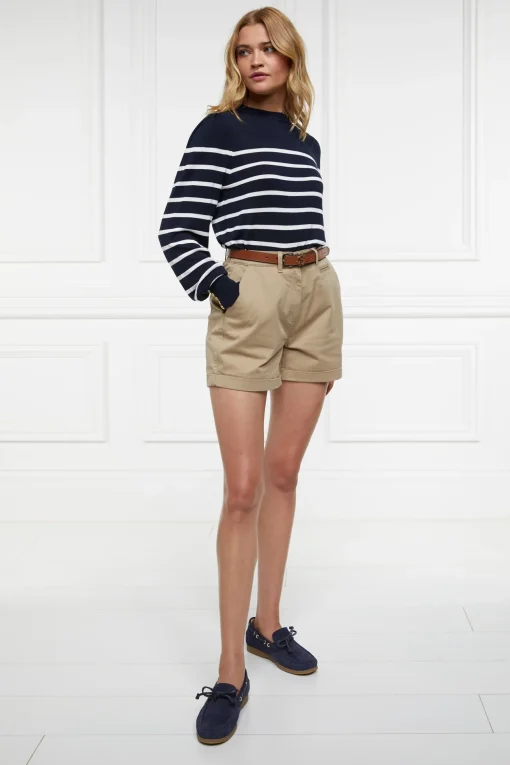 Holland Cooper Kelsie Crew Neck Knit Ink Navy Stripe Online