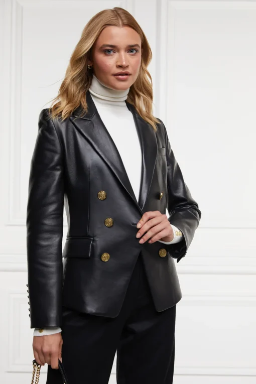 Holland Cooper Knightsbridge Blazer Valencia Leather Black Online