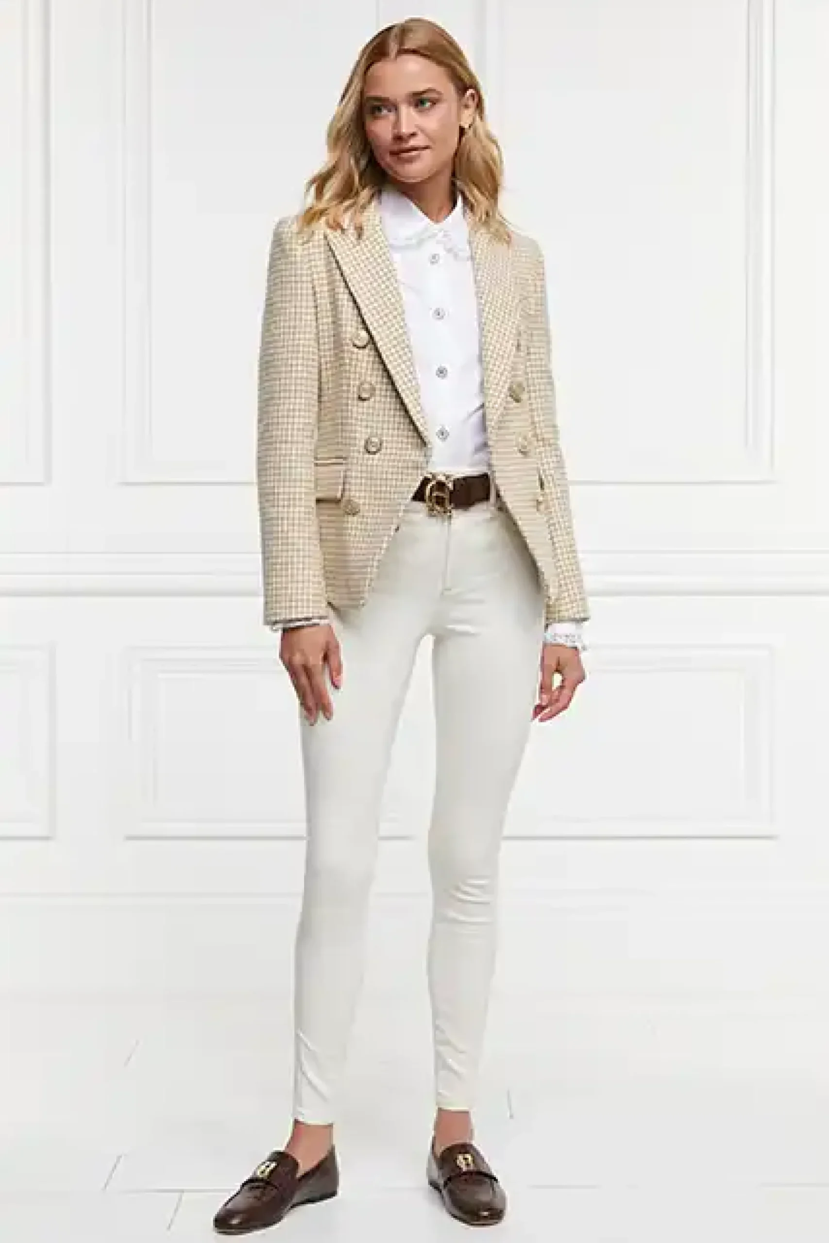 Holland Cooper Knightsbridge Blazer Camel Puppy Tooth Hot