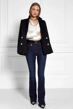 Holland Cooper Lace V-Neck Blouse Oyster New