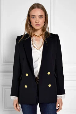 Holland Cooper Lace V-Neck Blouse Oyster New