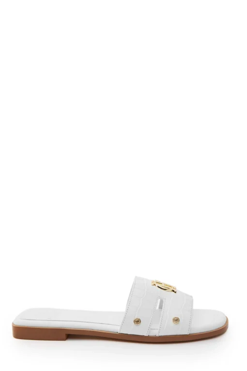 Holland Cooper Monogram Slides White Croc Sale