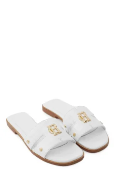 Holland Cooper Monogram Slides White Croc Sale