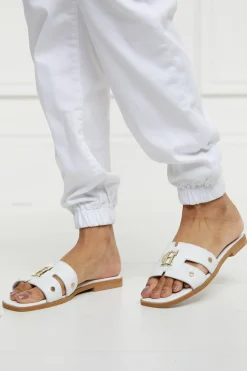 Holland Cooper Monogram Slides White Croc Sale