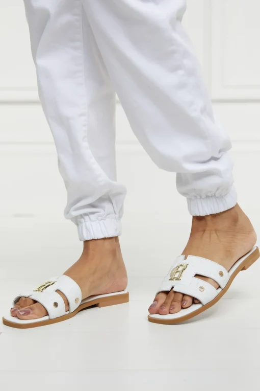 Holland Cooper Monogram Slides White Croc Sale