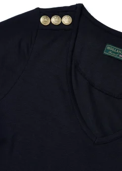Holland Cooper Relax Fit V-Neck Tee Navy