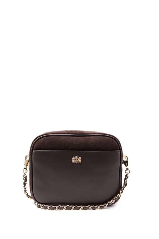 Holland Cooper Soho Camera Bag Chocolate Suede