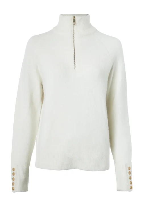Holland Cooper Tori Half Zip Knit Natural New