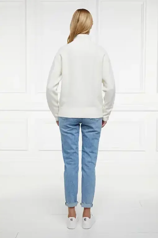 Holland Cooper Tori Half Zip Knit Natural New