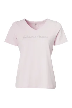 Holland Cooper Training V-Neck Tee Blush Discount
